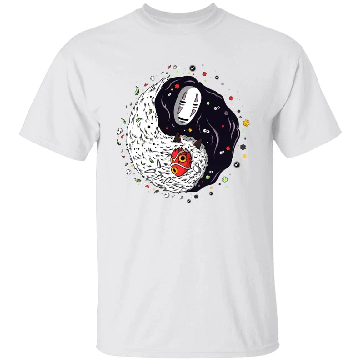 Princess Mononoke And Kaonashi Ying Yang T Shirt 20 Princess Mononoke And Kaonashi Ying Yang T Shirt - Image 18