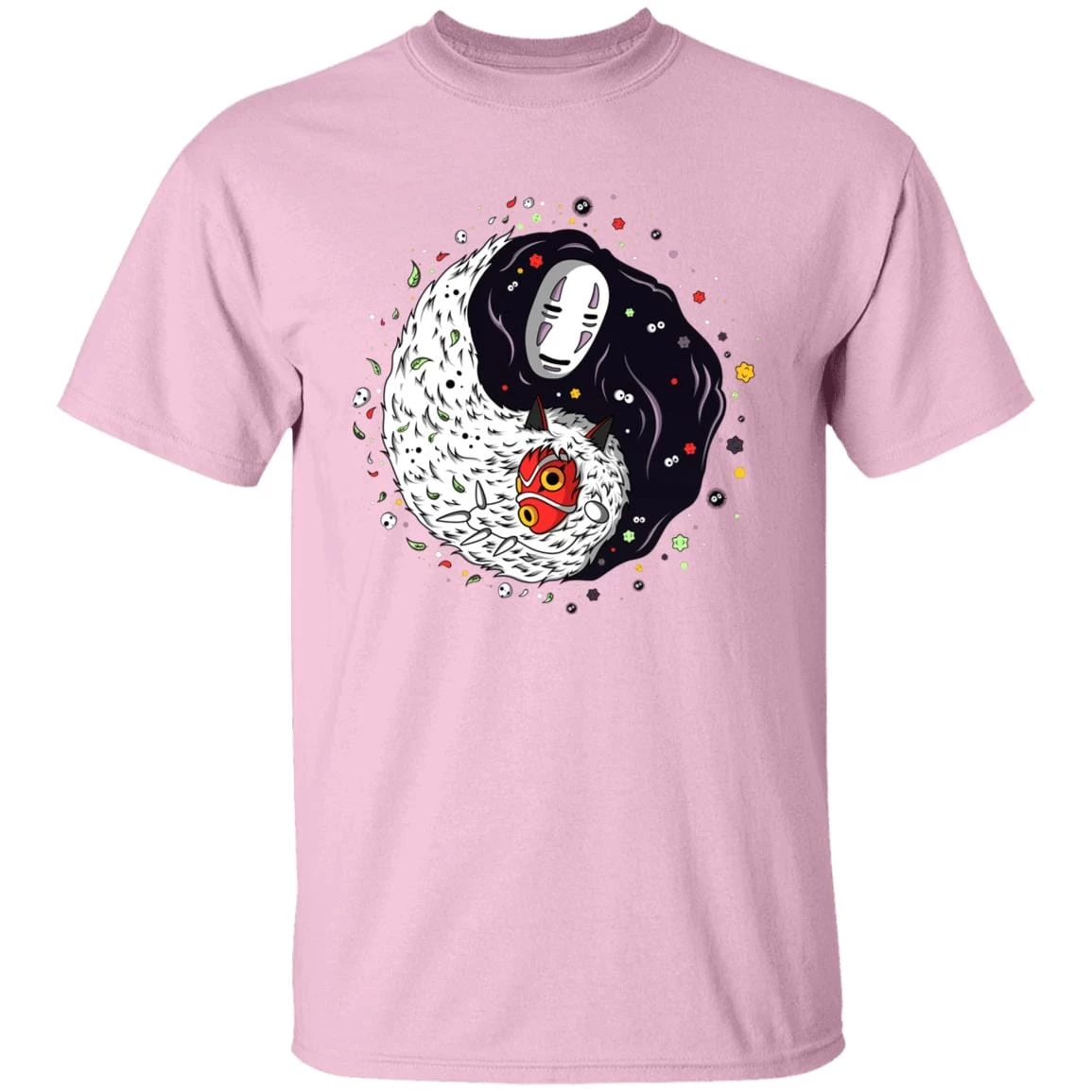 Princess Mononoke And Kaonashi Ying Yang T Shirt 15 Princess Mononoke And Kaonashi Ying Yang T Shirt - Image 13
