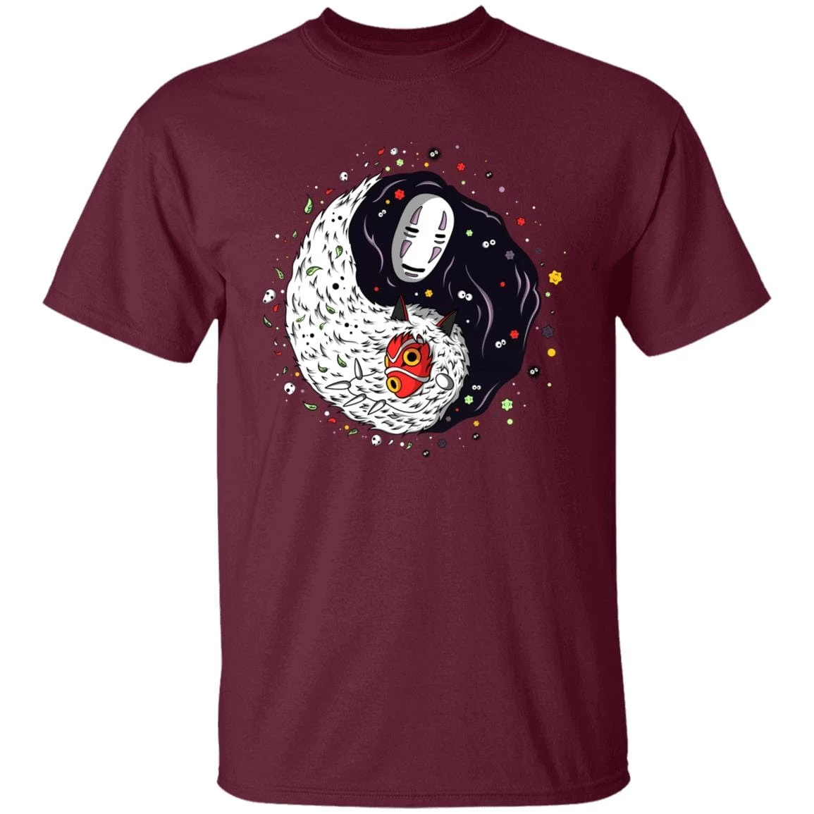 Princess Mononoke And Kaonashi Ying Yang T Shirt 16 Princess Mononoke And Kaonashi Ying Yang T Shirt - Image 14
