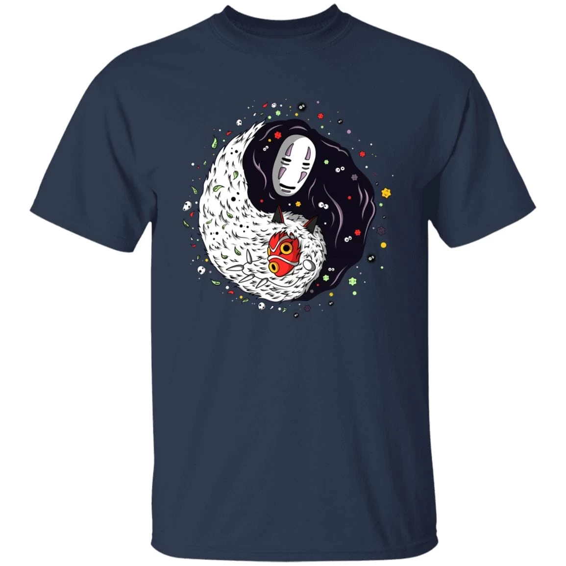 Princess Mononoke And Kaonashi Ying Yang T Shirt 9 Princess Mononoke And Kaonashi Ying Yang T Shirt - Image 7