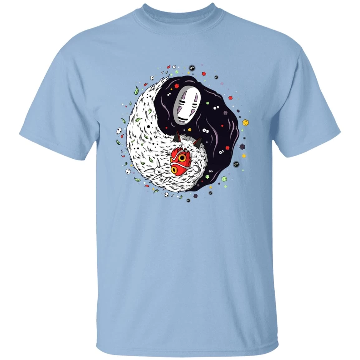 Princess Mononoke And Kaonashi Ying Yang T Shirt 14 Princess Mononoke And Kaonashi Ying Yang T Shirt - Image 12