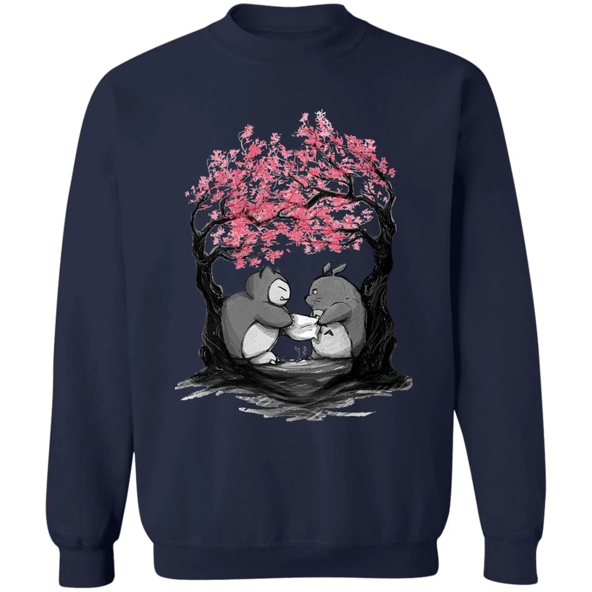 Totoro Vs Snorlax Pillow Fight Sweatshirt 17 Totoro Vs Snorlax Pillow Fight Sweatshirt - Image 15