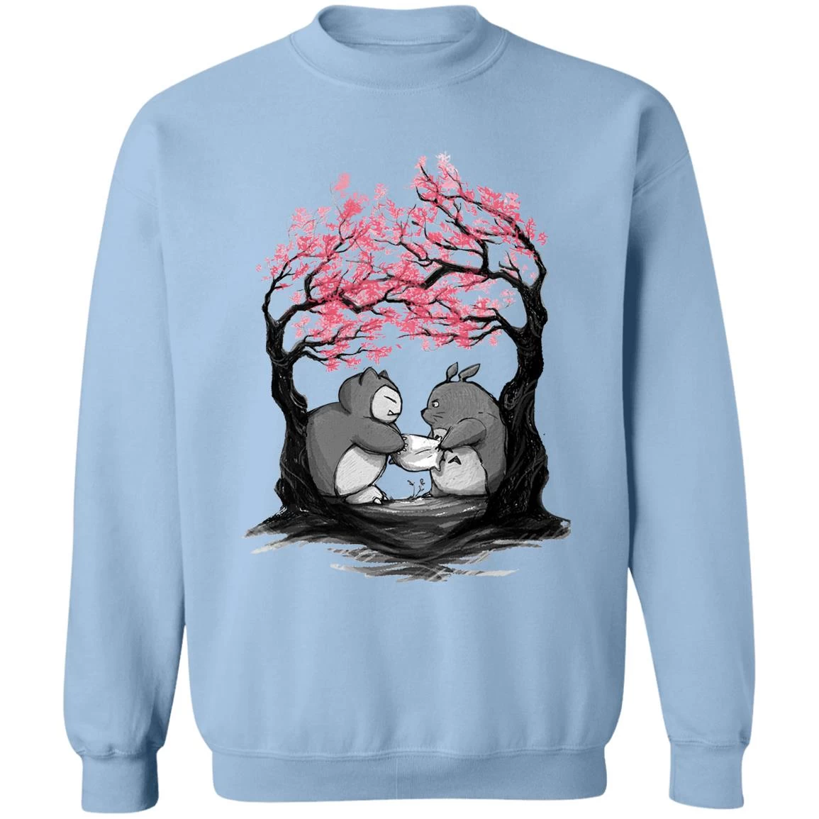 Totoro Vs Snorlax Pillow Fight Sweatshirt 10 Totoro Vs Snorlax Pillow Fight Sweatshirt - Image 8