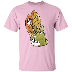 Totoro And The Big Leaf Cute Drawing T Shirt -Ghibli Shop redirect10062021131012 2