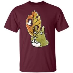 Totoro And The Big Leaf Cute Drawing T Shirt -Ghibli Shop redirect10062021131012 3