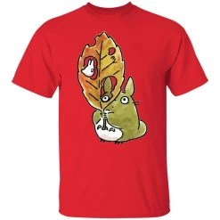 Totoro And The Big Leaf Cute Drawing T Shirt -Ghibli Shop redirect10062021131012 5 1