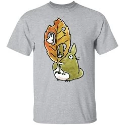 Totoro And The Big Leaf Cute Drawing T Shirt -Ghibli Shop redirect10062021131012 6