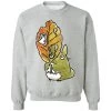 Totoro And The Big Leaf Cute Drawing Sweatshirt -Ghibli Shop redirect10062021131033