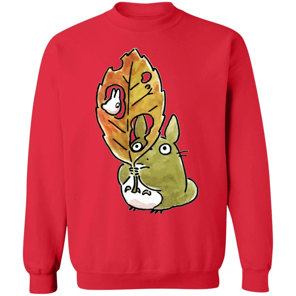 Totoro And The Big Leaf Cute Drawing Sweatshirt 18 Totoro And The Big Leaf Cute Drawing Sweatshirt - Image 16