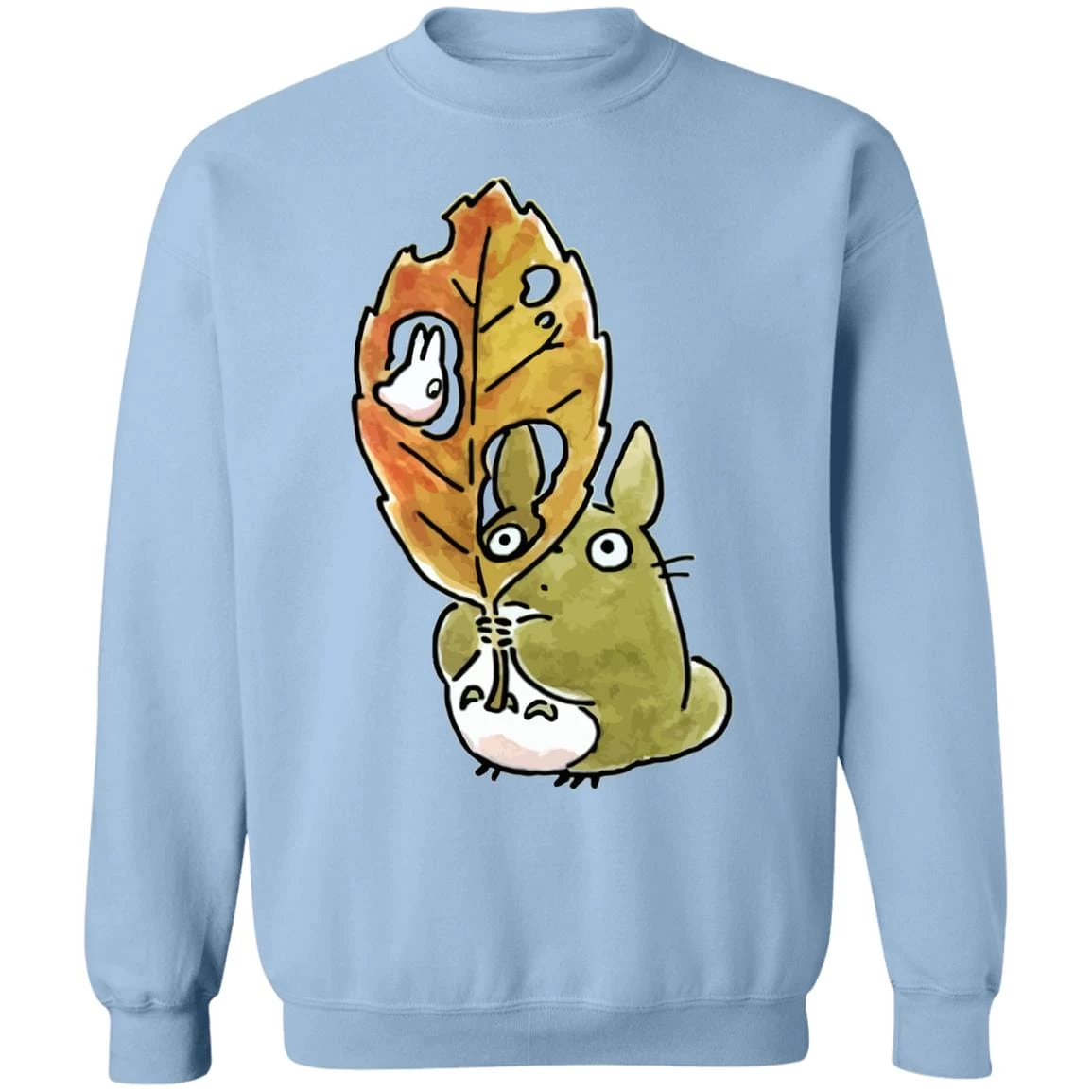 Totoro And The Big Leaf Cute Drawing Sweatshirt 10 Totoro And The Big Leaf Cute Drawing Sweatshirt - Image 8