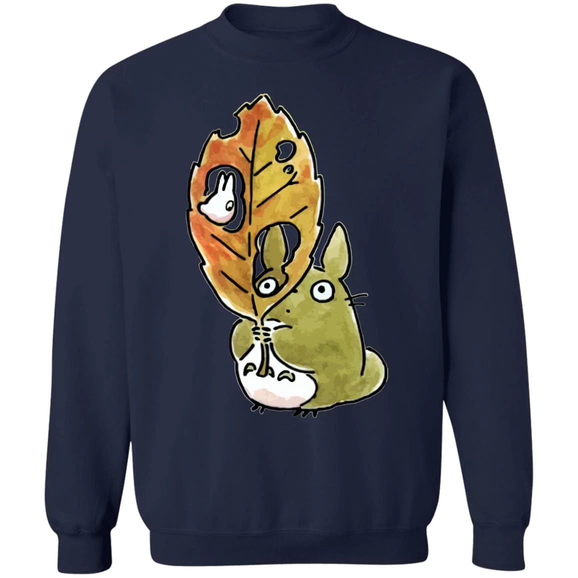 Totoro And The Big Leaf Cute Drawing Sweatshirt 17 Totoro And The Big Leaf Cute Drawing Sweatshirt - Image 15