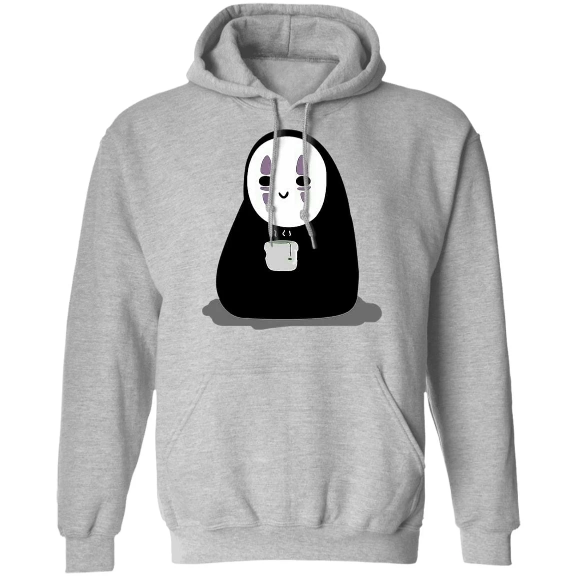 Cute No Face Kaonashi Drinking Hot Tea Hoodie 3 Cute No Face Kaonashi Drinking Hot Tea Hoodie