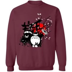 Totoro And Friends By The Red Moon Sweatshirt -Ghibli Shop redirect10102021051046 2