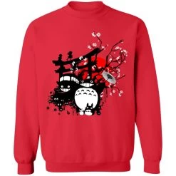 Totoro And Friends By The Red Moon Sweatshirt -Ghibli Shop redirect10102021051046 4