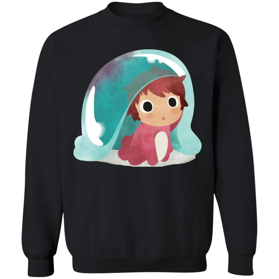 Ponyo Water Color Sweatshirt 5 Ponyo Water Color Sweatshirt - Image 3