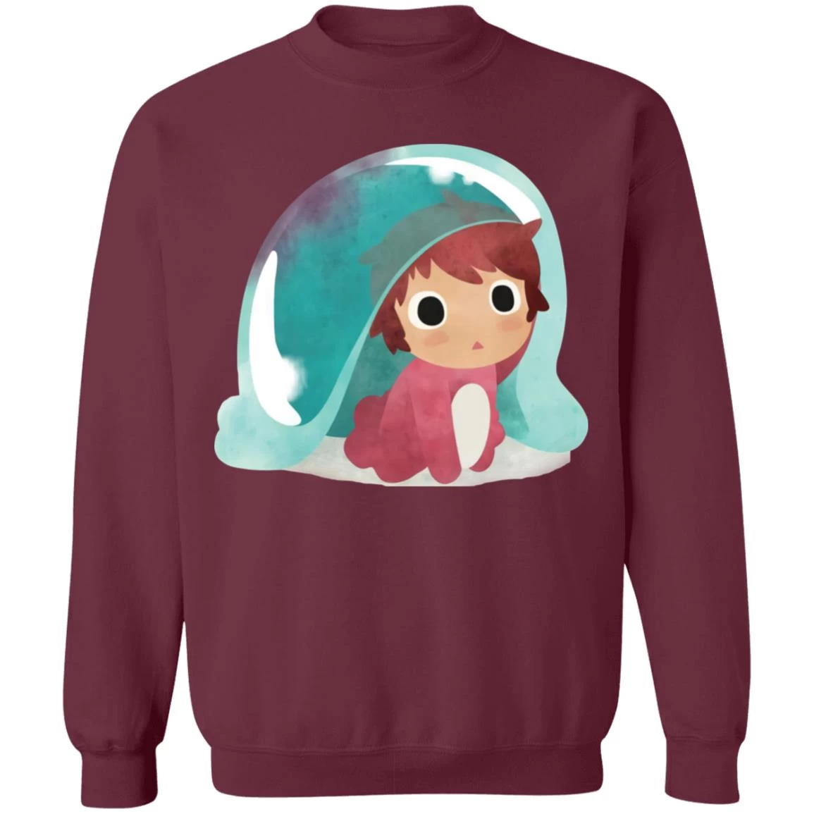 Ponyo Water Color Sweatshirt 6 Ponyo Water Color Sweatshirt - Image 4
