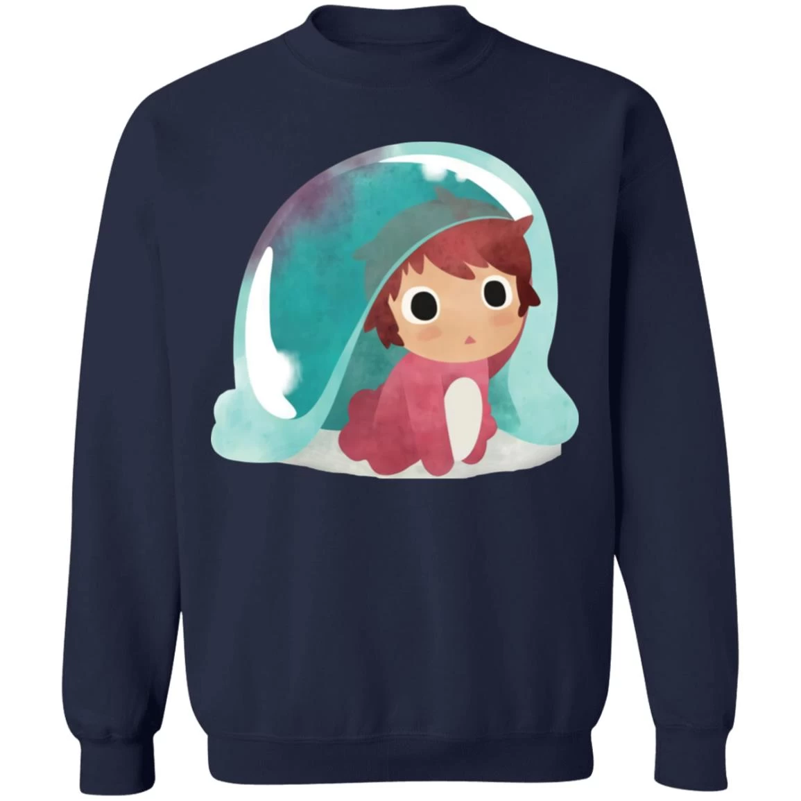 Ponyo Water Color Sweatshirt 7 Ponyo Water Color Sweatshirt - Image 5