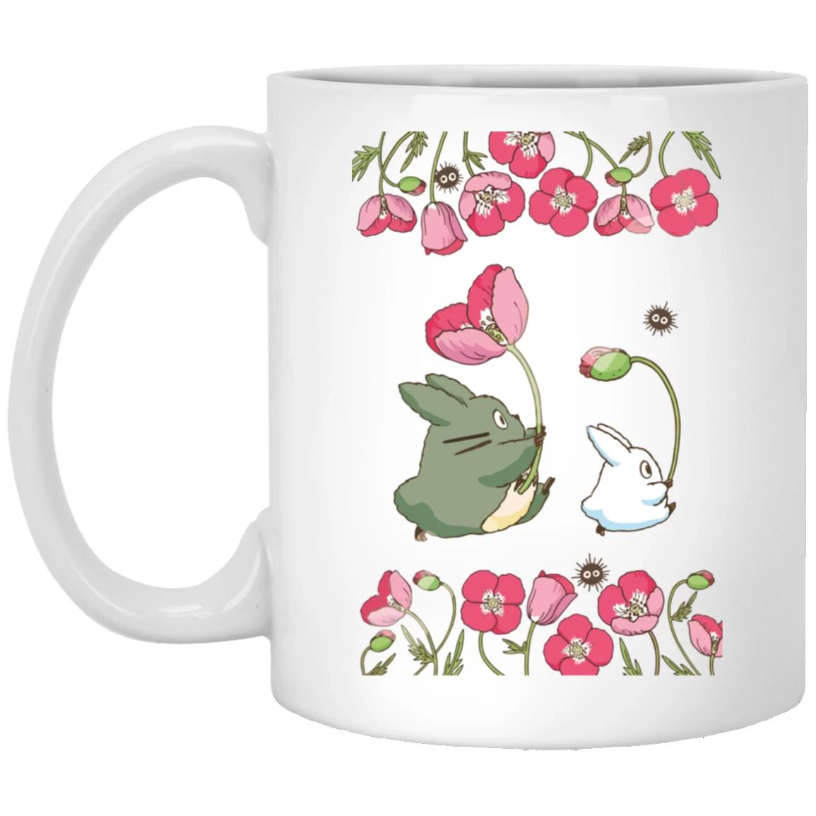 The Mini Totoro And Flowers Mug 3 The Mini Totoro And Flowers Mug