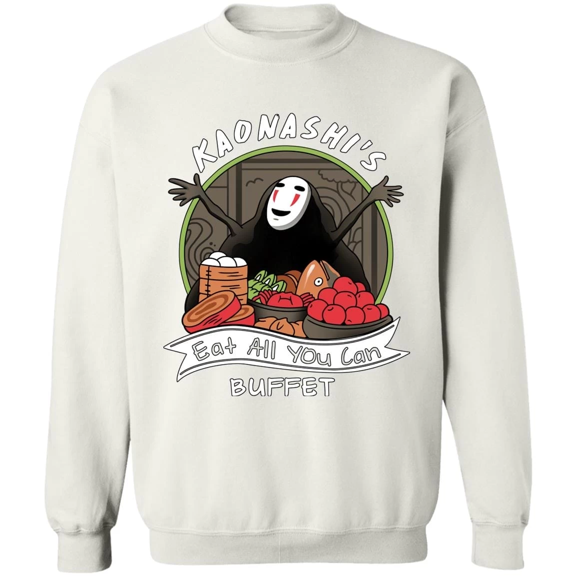 Spirited Away – No Face Kaonashi Buffet Sweatshirt 20 Spirited Away – No Face Kaonashi Buffet Sweatshirt - Image 18