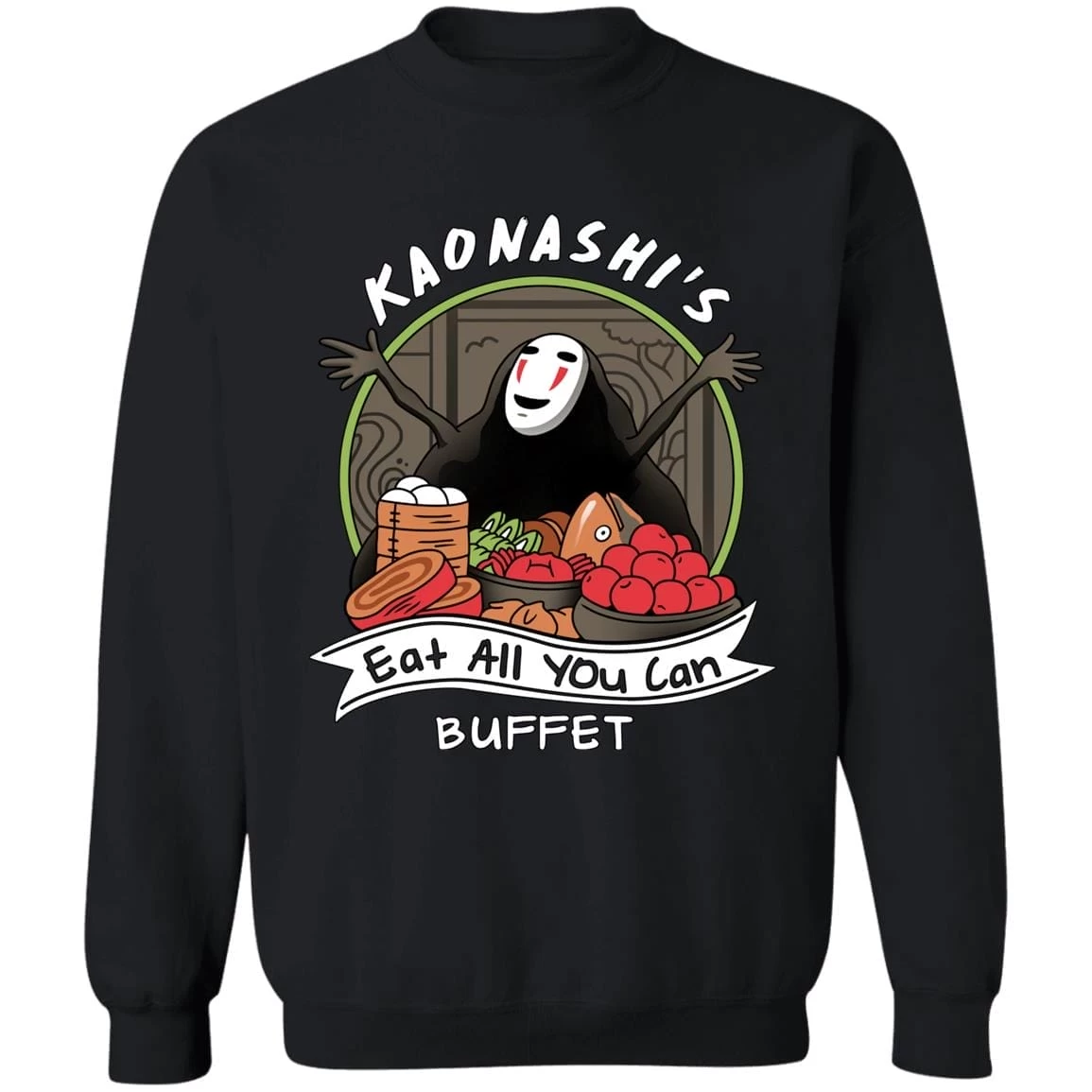 Spirited Away – No Face Kaonashi Buffet Sweatshirt 5 Spirited Away – No Face Kaonashi Buffet Sweatshirt - Image 3