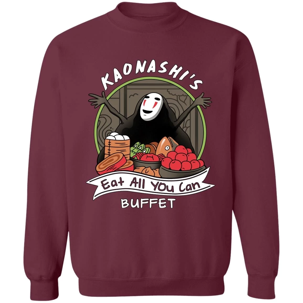 Spirited Away – No Face Kaonashi Buffet Sweatshirt 6 Spirited Away – No Face Kaonashi Buffet Sweatshirt - Image 4