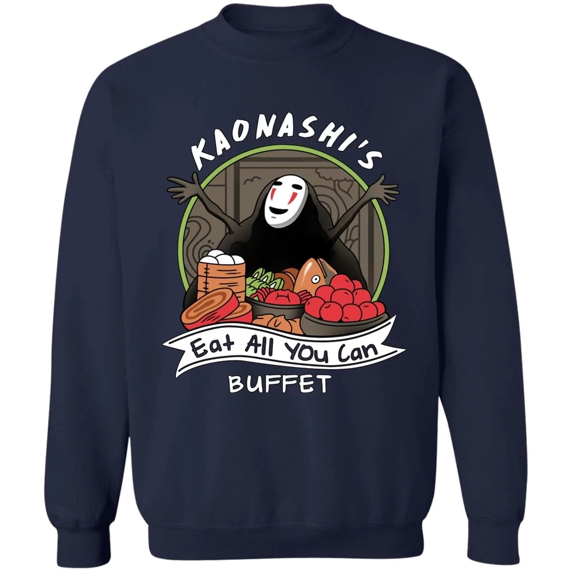 Spirited Away – No Face Kaonashi Buffet Sweatshirt 17 Spirited Away – No Face Kaonashi Buffet Sweatshirt - Image 15