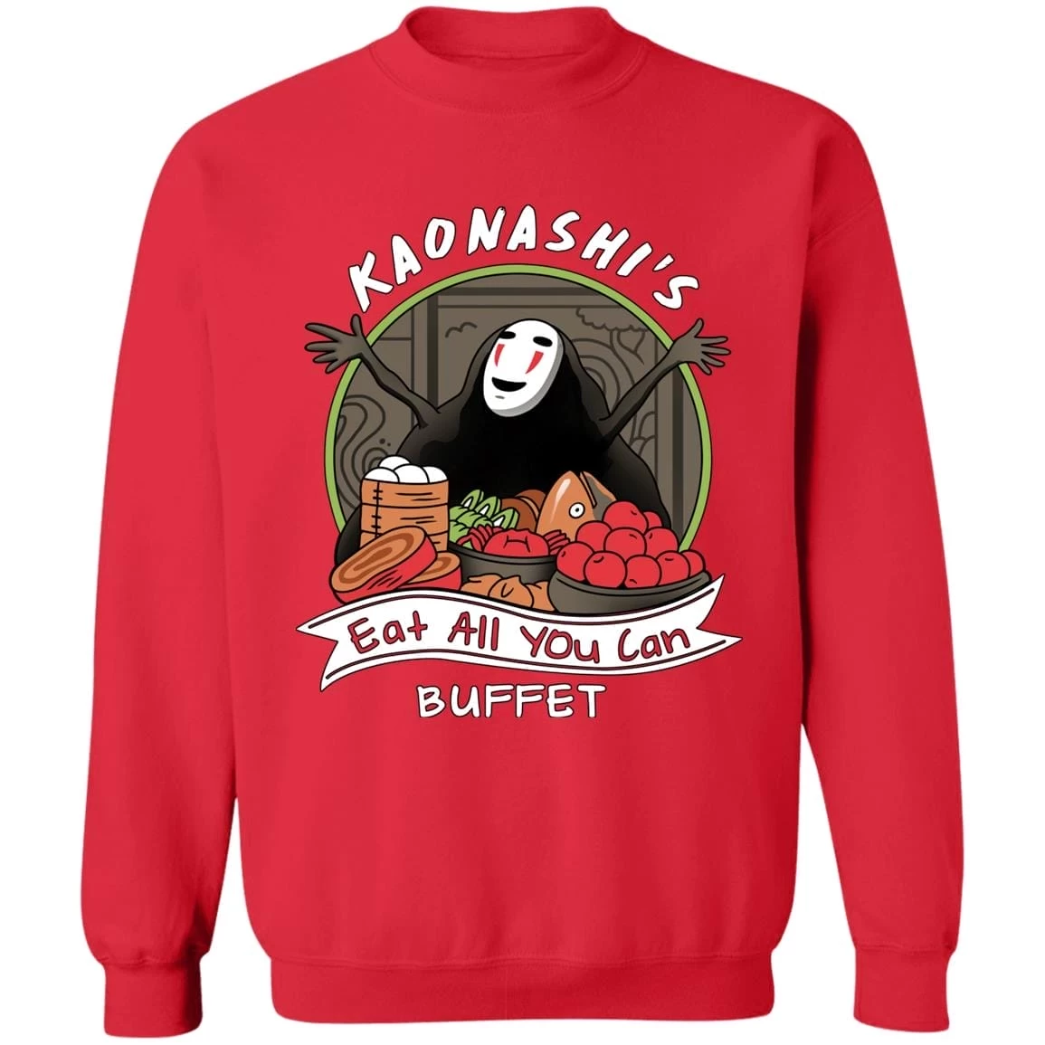 Spirited Away – No Face Kaonashi Buffet Sweatshirt 18 Spirited Away – No Face Kaonashi Buffet Sweatshirt - Image 16