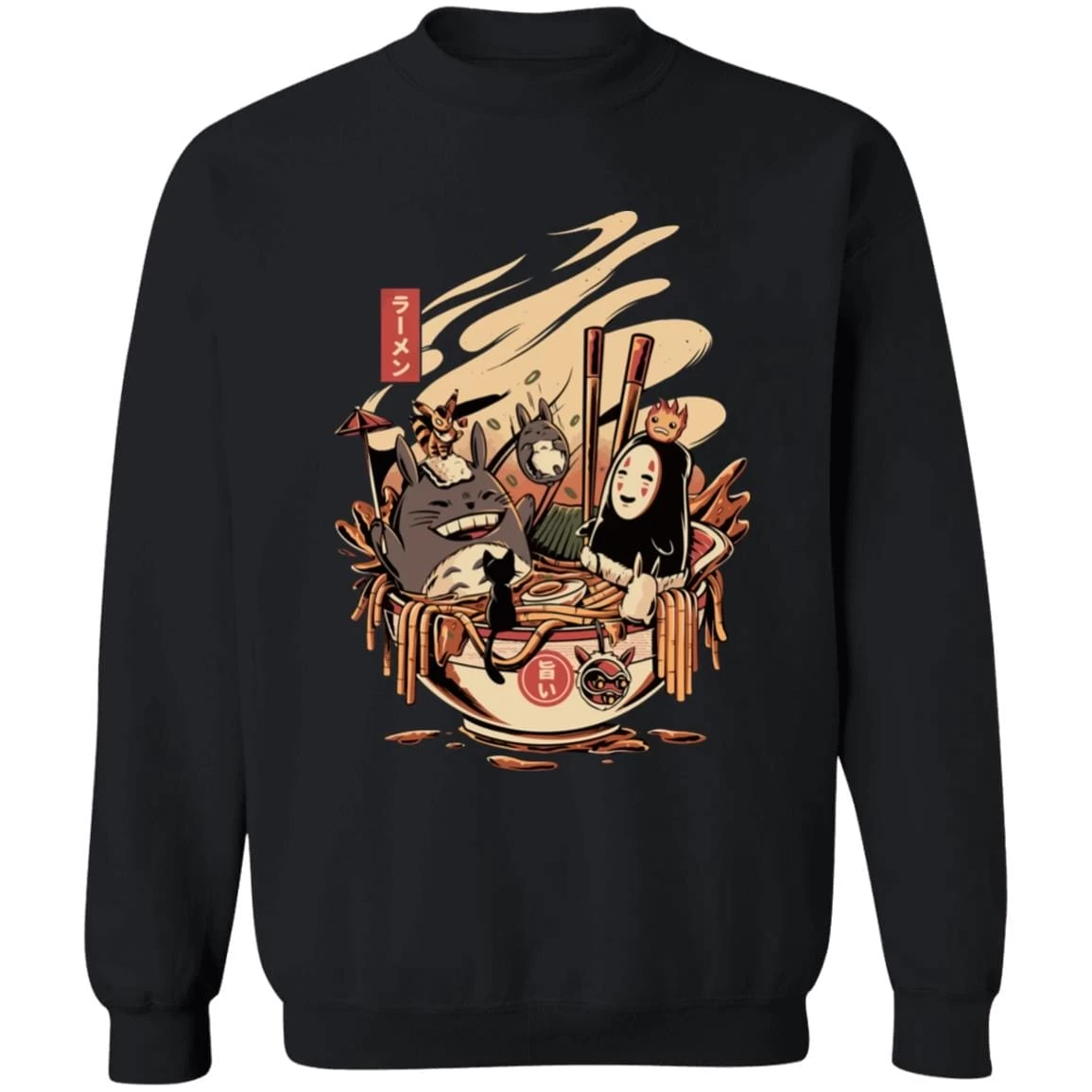 Totoro And No Face Ramen Bath Unisex Sweatshirt 12 Totoro And No Face Ramen Bath Unisex Sweatshirt - Image 10