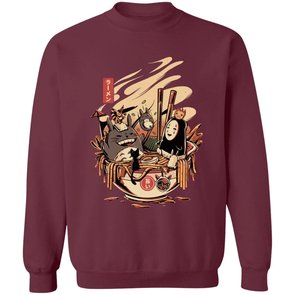 Totoro And No Face Ramen Bath Unisex Sweatshirt 16 Totoro And No Face Ramen Bath Unisex Sweatshirt - Image 14
