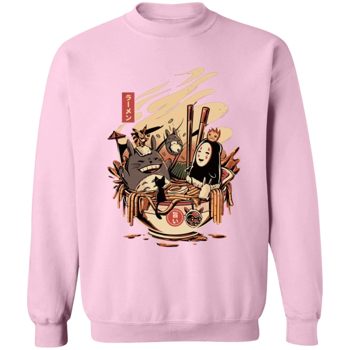 Totoro And No Face Ramen Bath Unisex Sweatshirt 11 Totoro And No Face Ramen Bath Unisex Sweatshirt - Image 9