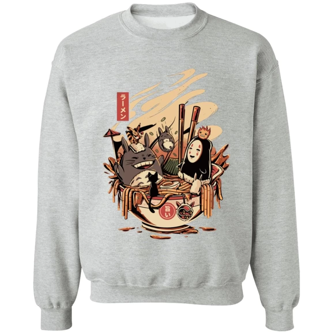 Totoro And No Face Ramen Bath Unisex Sweatshirt 19 Totoro And No Face Ramen Bath Unisex Sweatshirt - Image 17