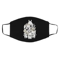 Ghibli Movie Characters Compilation In Black And White Face Mask