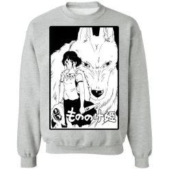 Princess Mononoke Black & White Sweatshirt -Ghibli Shop redirect11262020111154