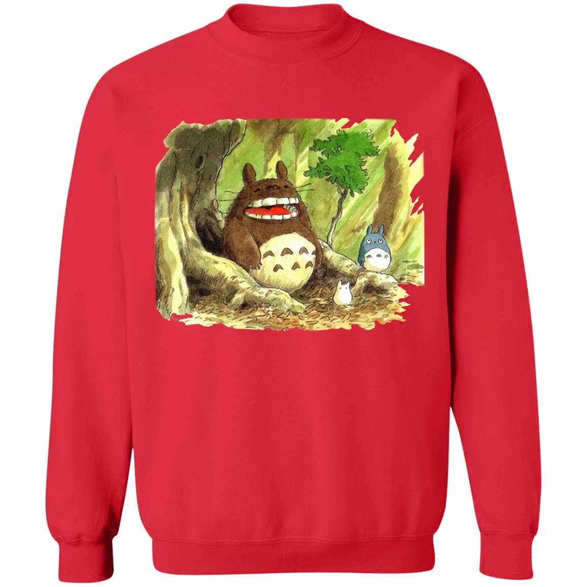Totoro In Jungle Water Color Sweatshirt 18 Totoro In Jungle Water Color Sweatshirt - Image 16