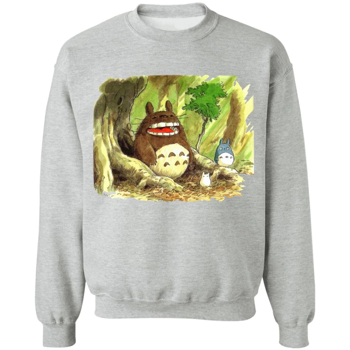 Totoro In Jungle Water Color Sweatshirt 3 Totoro In Jungle Water Color Sweatshirt