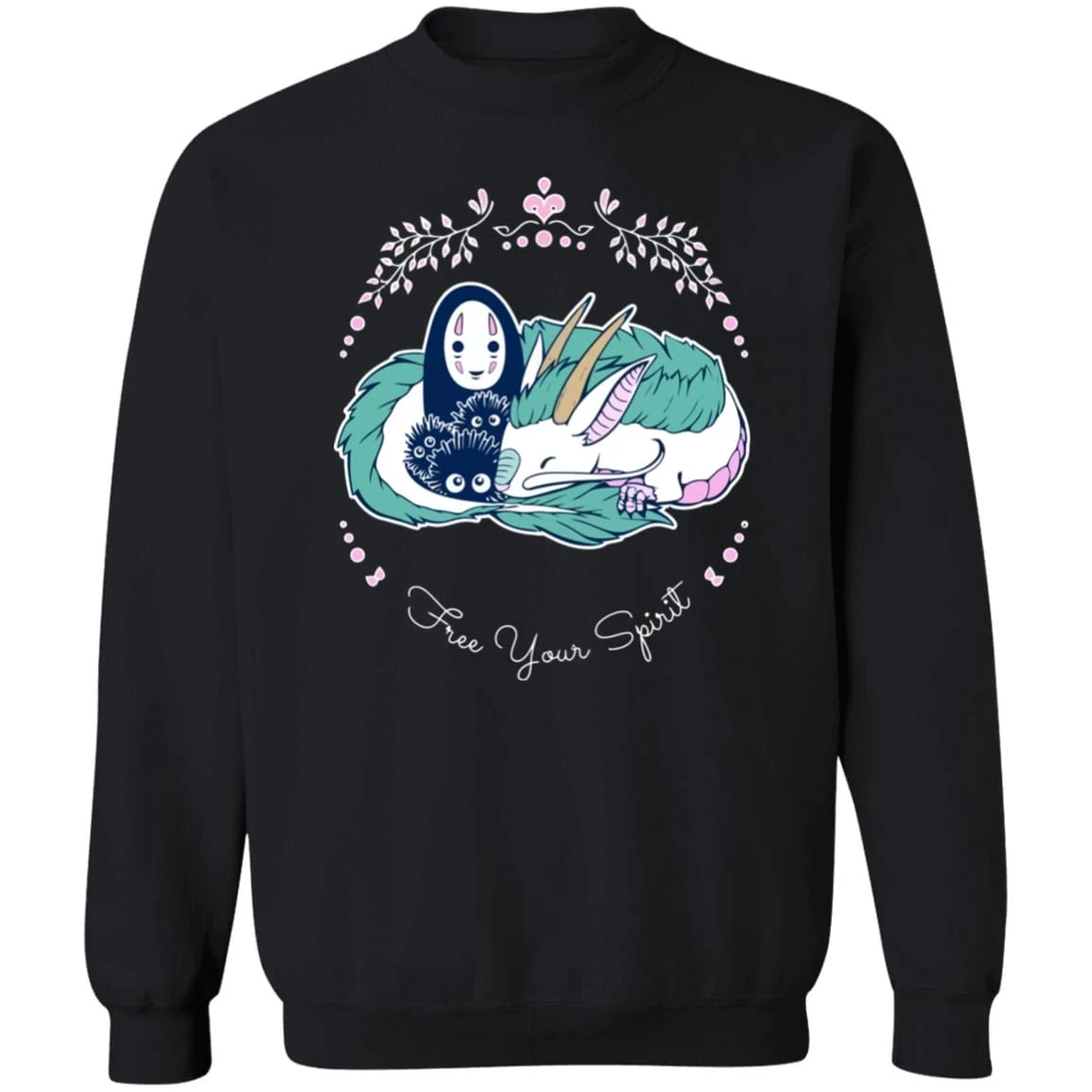 Spirited Away – No Face And Haku Dragon Sweatshirt 4 Spirited Away – No Face And Haku Dragon Sweatshirt - Image 2