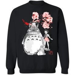 Totoro And The Girls By Sakura Flower Sweatshirt -Ghibli Shop redirect12052020001203 2 1