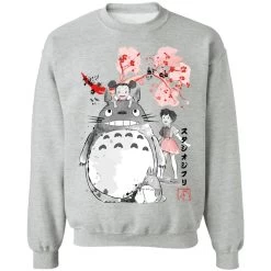 Totoro And The Girls By Sakura Flower Sweatshirt -Ghibli Shop redirect12052020001203
