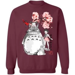 Totoro And The Girls By Sakura Flower Sweatshirt -Ghibli Shop redirect12052020001203 3 1