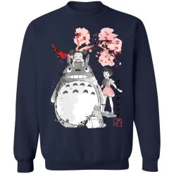 Totoro And The Girls By Sakura Flower Sweatshirt -Ghibli Shop redirect12052020001203 4