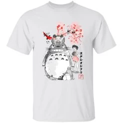 Totoro And The Girls By Sakura Flower T Shirt