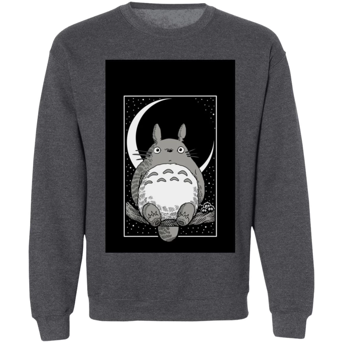 My Neighbor Totoro By The Moon Black & White Sweatshirt Unisex 17 My Neighbor Totoro By The Moon Black & White Sweatshirt Unisex - Image 15