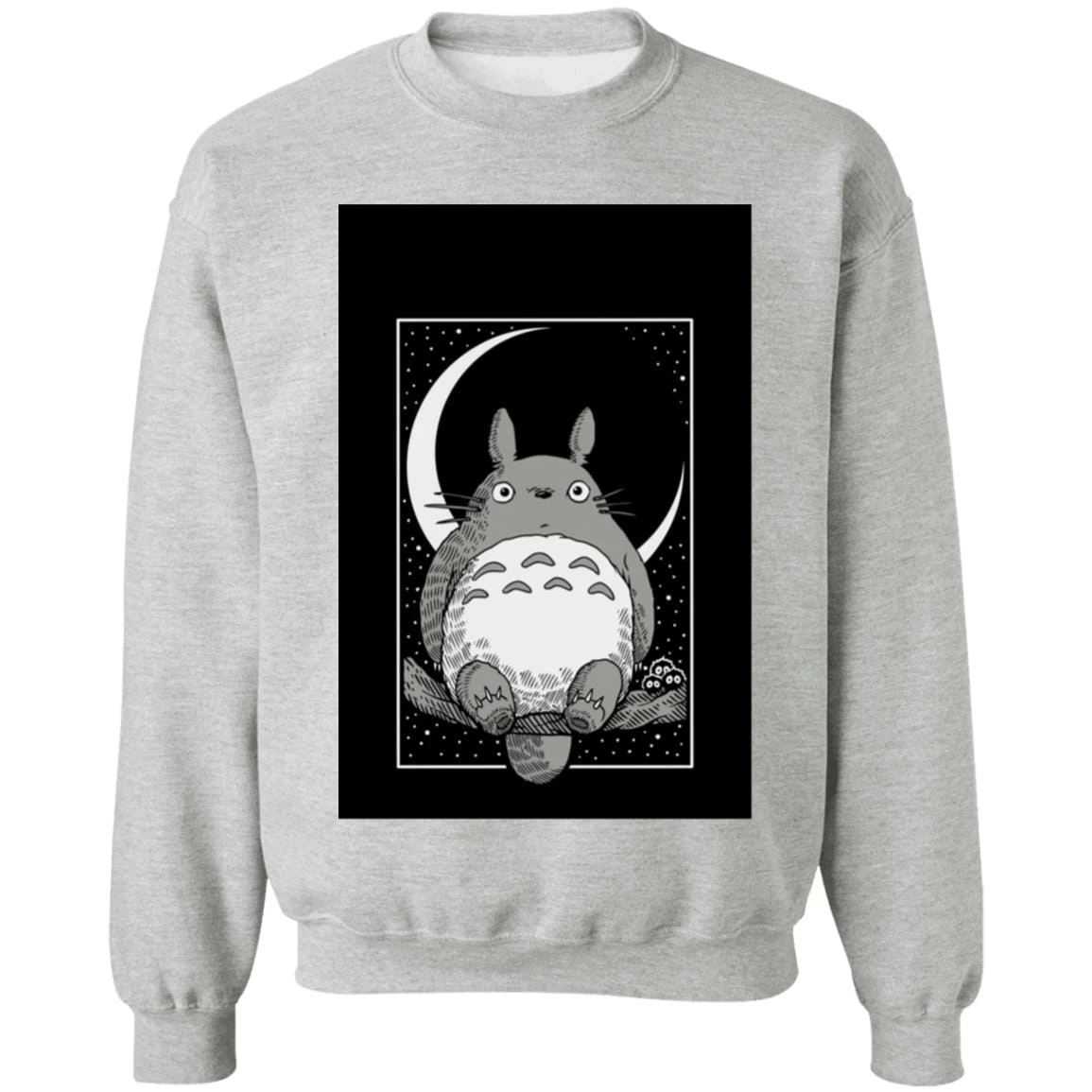 My Neighbor Totoro By The Moon Black & White Sweatshirt Unisex 11 My Neighbor Totoro By The Moon Black & White Sweatshirt Unisex - Image 9