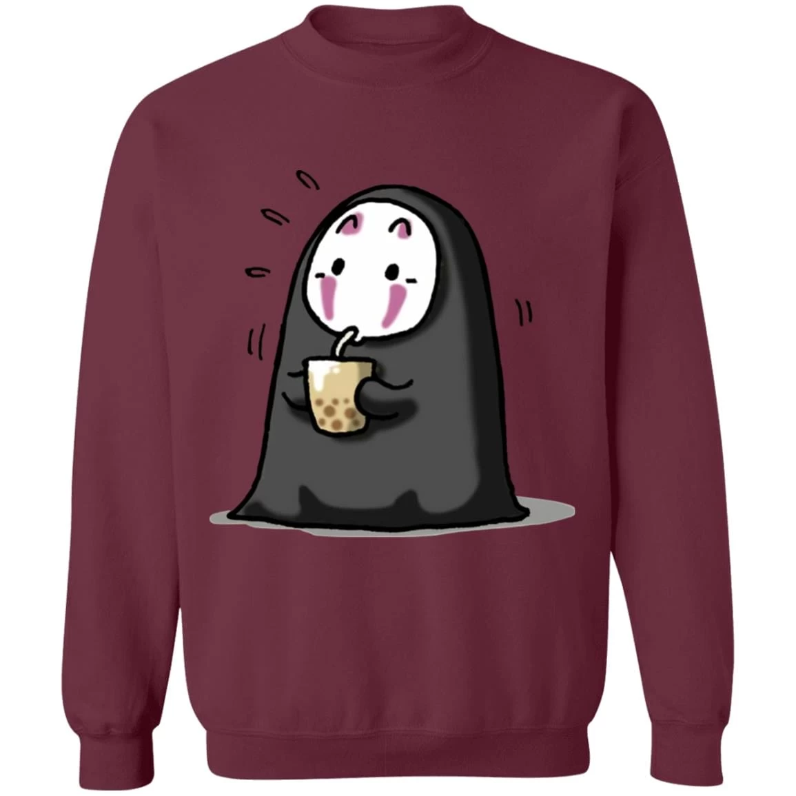 Kaonashi No Face Drinking Milk Tea Sweatshirt 6 Kaonashi No Face Drinking Milk Tea Sweatshirt - Image 4
