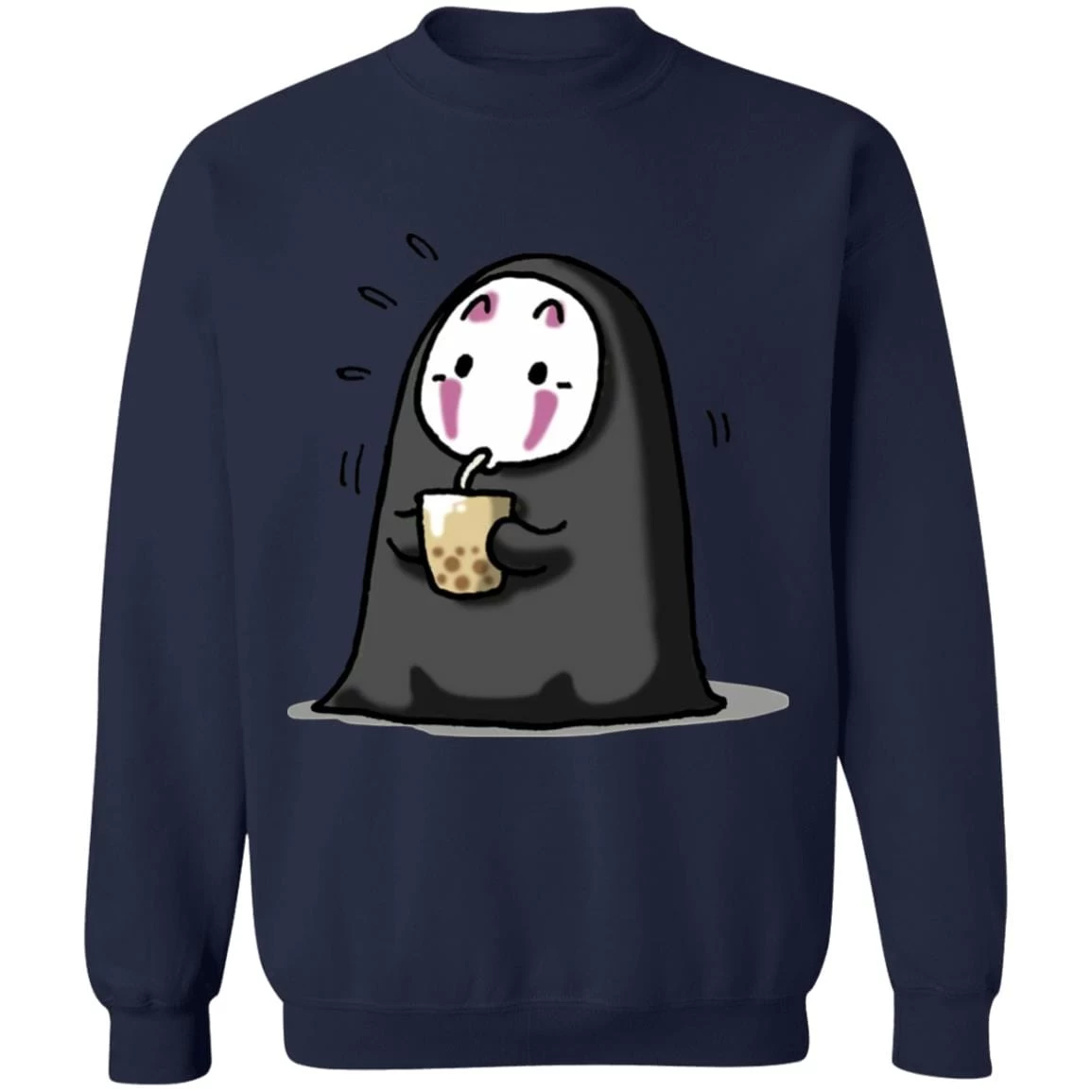 Kaonashi No Face Drinking Milk Tea Sweatshirt 7 Kaonashi No Face Drinking Milk Tea Sweatshirt - Image 5