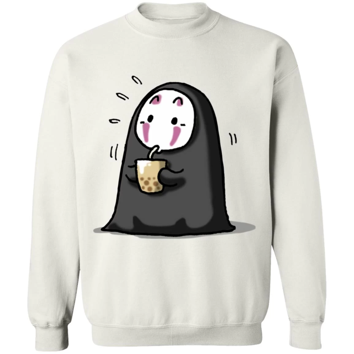 Kaonashi No Face Drinking Milk Tea Sweatshirt 4 Kaonashi No Face Drinking Milk Tea Sweatshirt - Image 2