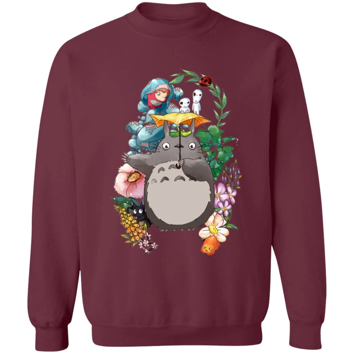 Totoro Umbrella And Friends Sweatshirt 6 Totoro Umbrella And Friends Sweatshirt - Image 4
