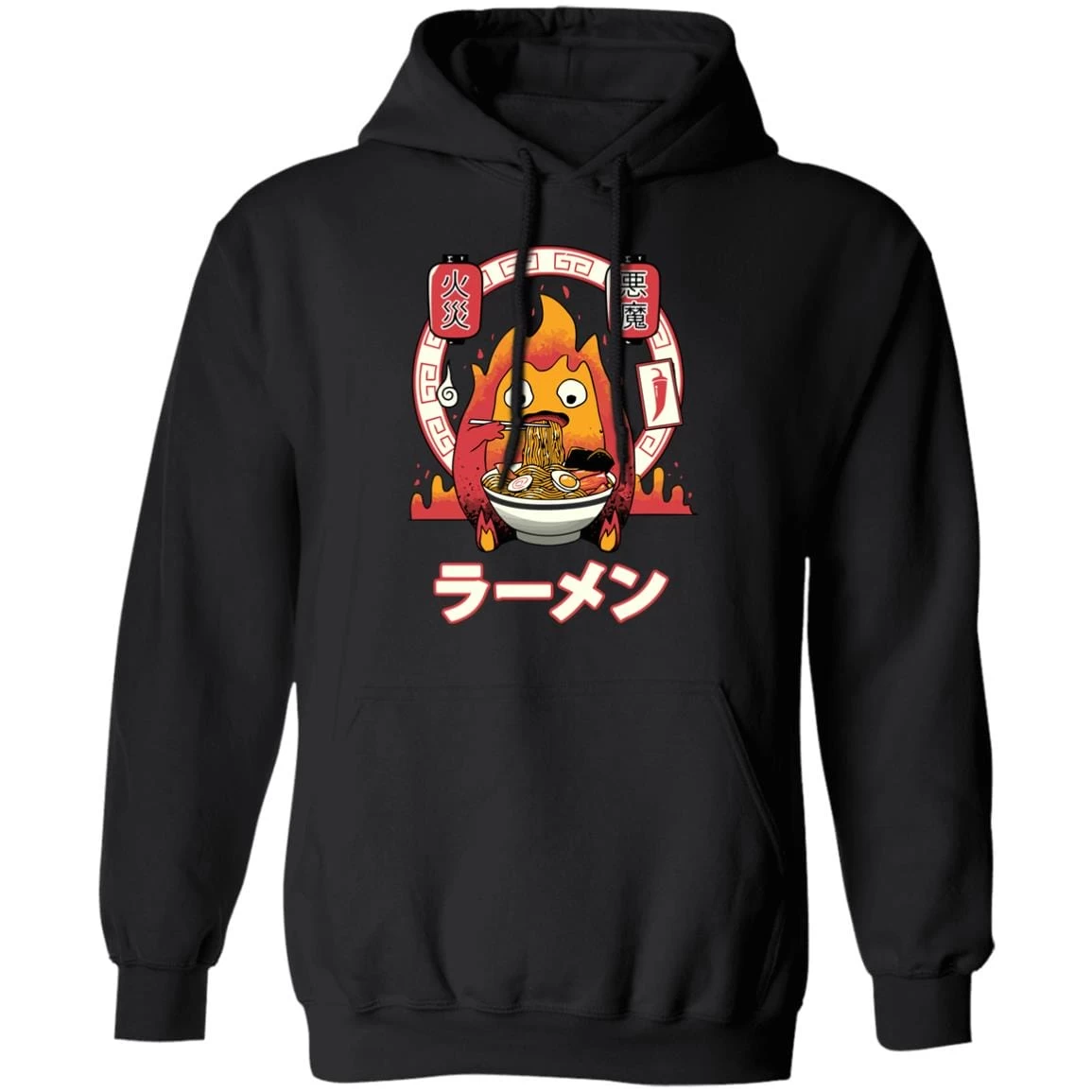 Howl’s Moving Castle – Calcifer Loves Ramen Hoodie 4 Howl’s Moving Castle – Calcifer Loves Ramen Hoodie - Image 2