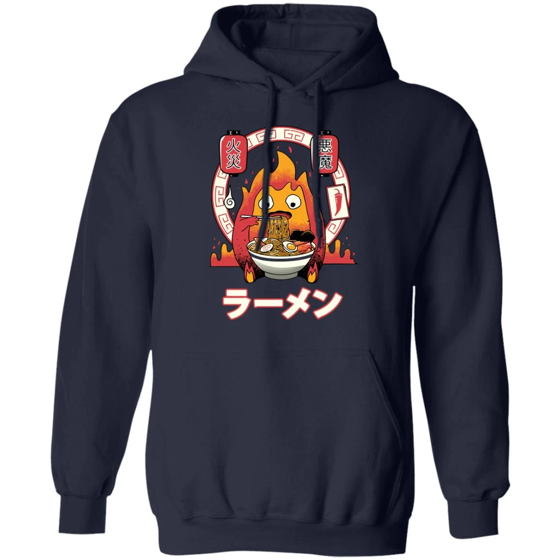 Howl’s Moving Castle – Calcifer Loves Ramen Hoodie 5 Howl’s Moving Castle – Calcifer Loves Ramen Hoodie - Image 3