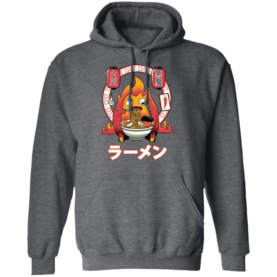 Howl’s Moving Castle – Calcifer Loves Ramen Hoodie 6 Howl’s Moving Castle – Calcifer Loves Ramen Hoodie - Image 4
